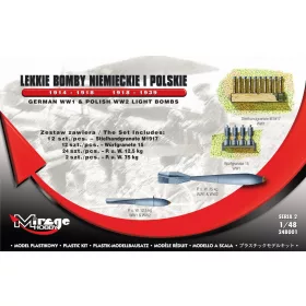   Mirage Hobby 1:48 German WWI & Polish WWII Light Bombs German WWI & Polish WWII Light Aircraft Bombs 1914