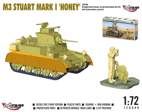 Mirage Hobby 1:72 M3 STUART Mk I 'HONEY' light tank