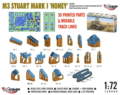 Mirage Hobby 1:72 M3 STUART Mk I 'HONEY' light tank