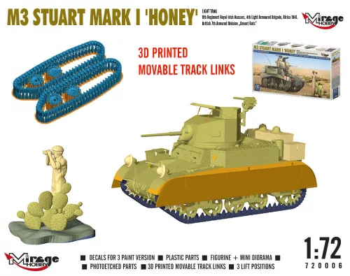 Mirage Hobby 1:72 M3 STUART Mk I 'HONEY' light tank