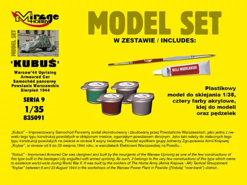 Mirage Hobby 1:35 Kubus(Warsaw'44 Uprising Armoured Car) Model Set
