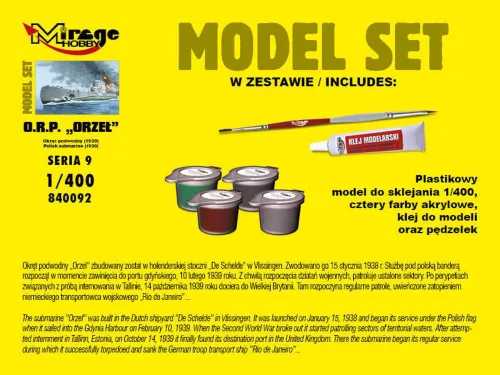 Mirage Hobby 1:400 ORP"Orzel"(Polish Submarine1939)ModelSet