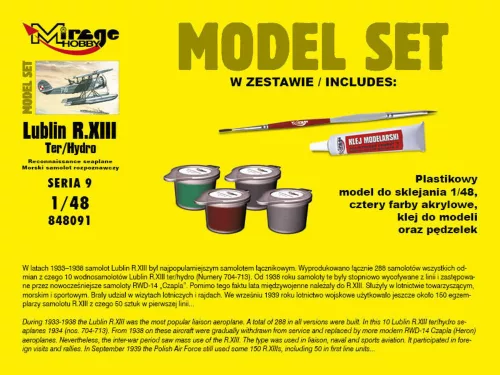Mirage Hobby 1:48 Lublin R.XIII Ter/Hydro Reconnaissance s seaplane (Model Set)