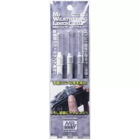   Mr Hobby - Gunze Mr Hobby -Gunze Mr. Weathering Liner SNOW Color Set