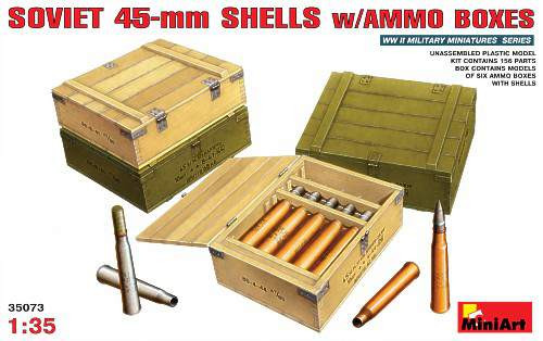 Miniart 1:35 Soviet 45mm Shells with ammunition boxes