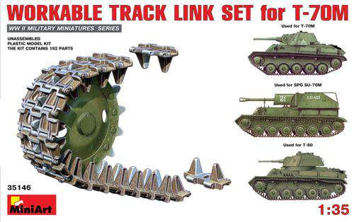 Miniart 1:35 Workable Track Link Set for Soviet T-70M Light Tank 