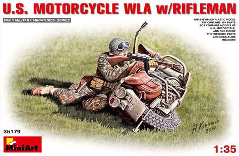 Miniart 1:35  U.S.Motorcycle WLA with Rifleman