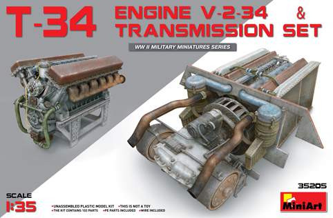 Miniart 1:35 T-34 Engine(V-2-34) & Transmission Set 