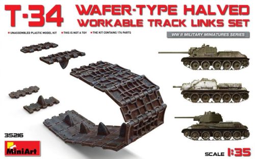 Miniart 1:35 T-34 Wafer-Type Halved Workable Track Links Set 