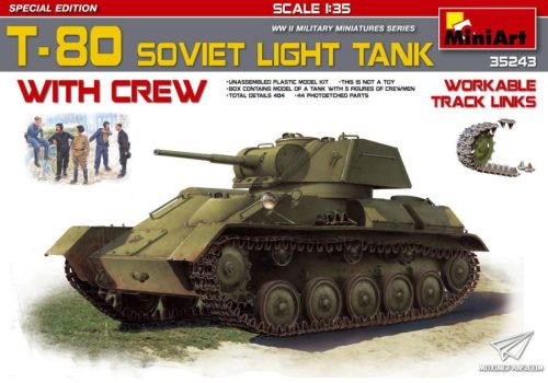 Miniart 1:35 T-80 Soviet Light Tank w/Crew.Special Edition
