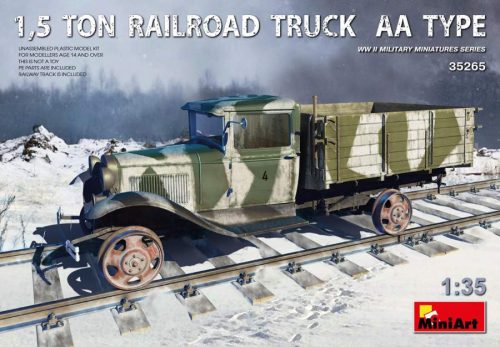 Miniart 1:35 1,5 Ton Railroad Truck AA Type harcjármű makett