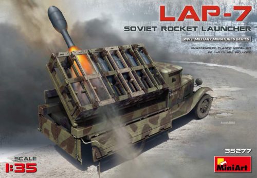 Miniart 1:35 Soviet Rocket Launcher LAP-7 harcjármű makett