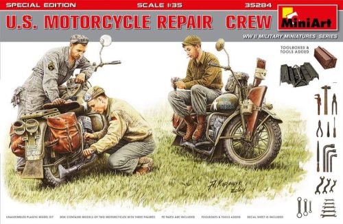 Miniart 1:35 U.S. Motorcycle Repair  Crew. Special Edition