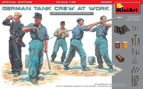 Miniart 1:35 German Tank Crew at Work. Special Edition figura makett