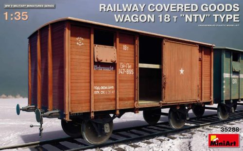 Miniart 1:35 Railway Covered Goods Wagon 18 t ”NTV”-Type