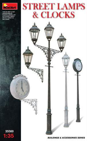 Miniart 1:35 Street Lamps & Clocks