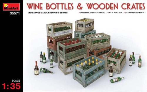 Miniart 1:35 Wine Bottles & Wooden Crates