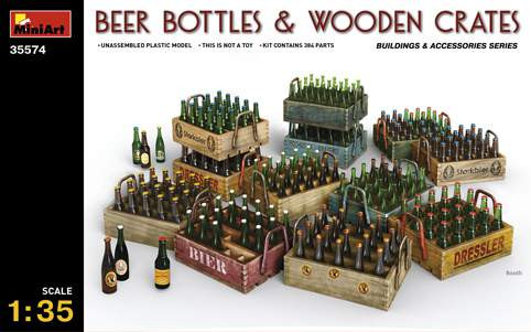 Miniart 1:35 Beer Bottles & Wooden Crates