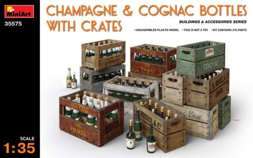 Miniart 1:35 Champagne & Cognac Bottles w/Crates
