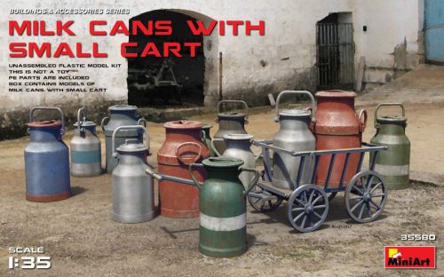 Miniart 1:35 Milk Cans with Small Cart