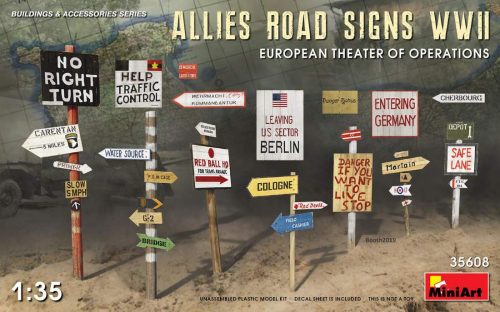 Miniart 1:35 Allied Road Signs WWII. European Theatre of Operations