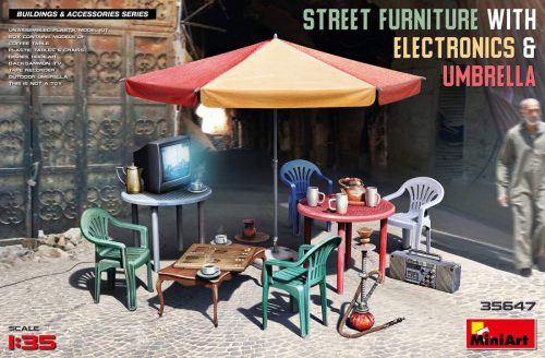 Miniart 1:35 Street furniture with electronics & umbrella
