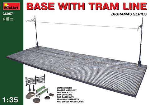 Miniart 1:35 Base with Tram Line and street accessories etc.