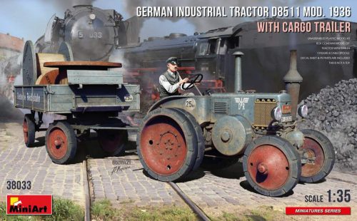 Miniart 1:35 German Industrial Tractor D8511 Mod. 1936 with Cargo Trailer (1 Figure)