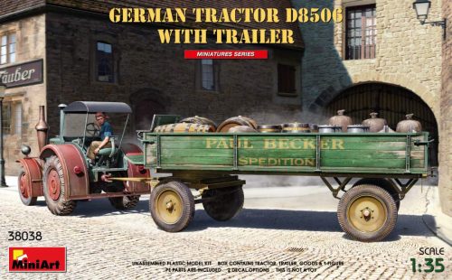 Miniart 1:35 German Tractor D8506 with Trailer