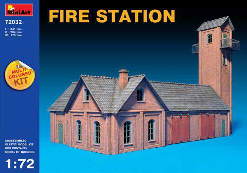 Miniart 1:72 Fire Station (Multi Coloured Kit)
