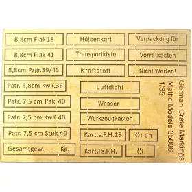 Matho Models 1:35 German Crate Markings (airbrush templates)