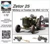 Planet Models 1:72 Zetor 25 Military w/Towbar for MiG 15/17s