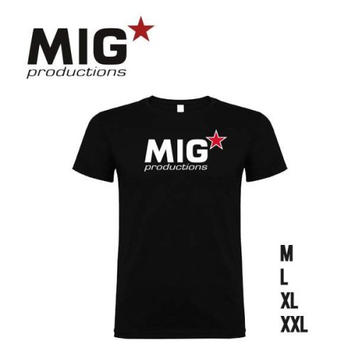 MIG Productions Black T-Shirt XL (Fekete színű póló XL-es méretben)