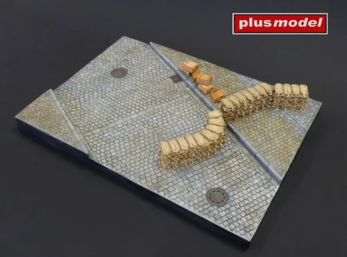 Plus model 1:35 Display base – Cobblestone street with sidewalk