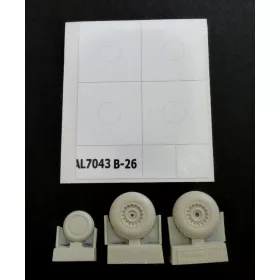 Plus model 1:72 B-26 Marauder early wheels diamond tread