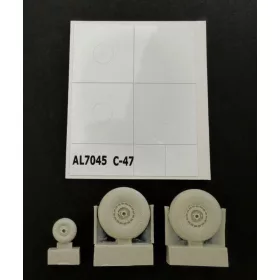 Plus model 1:72 C-47 Skytrain wheels without cover