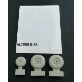 Plus model 1:72 B-26 Marauder early wheels groved