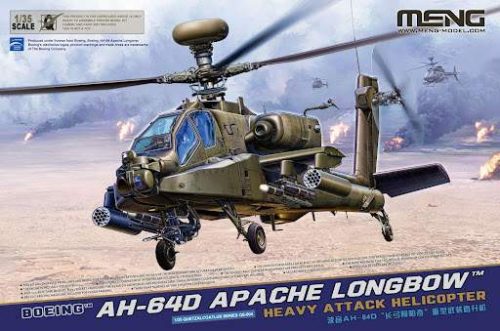Meng Model QS004 1:35 Boeing AH-64D Apache Longbow Heavy Attack Helicopter