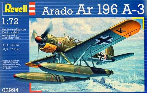 Revell 1:72 Arado Ar196 A-3 Seaplane 3994 repülő makett