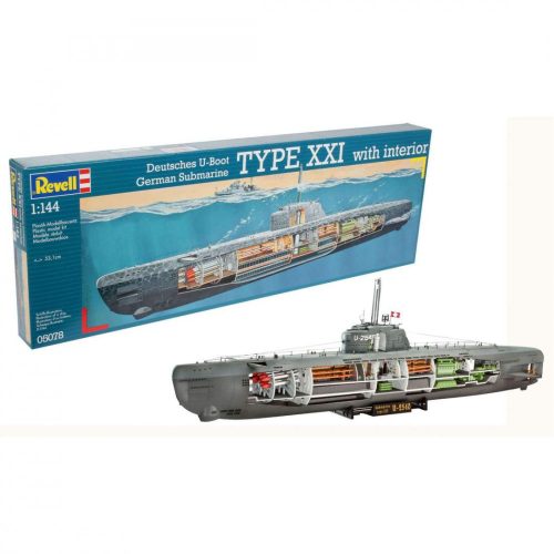 Revell 1:144 U-Boot Typ XXI w/interior 5078 tengeralattjáró makett