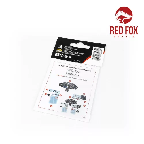 Red Fox Studio 1:48 1/48 MIG 17F Fresco Quick Set 3D Acrylic Instrument Panels (for AMMO Kit)