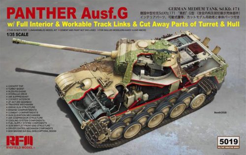 Ryefield model 1:35 Panther Ausf.G with full interior & cut away parts