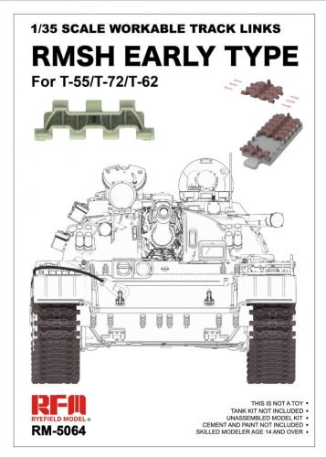 Ryefield model RM5064 1:35 RMSH Early type workable track links for T-55/T-72/T62 (Plastic model)