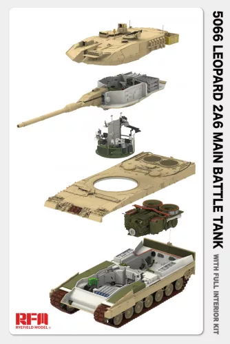 Ryefield model 1:35 Leopard 2A6 Main Battle Tank with FULL INTERIOR