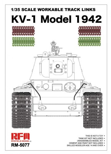 Ryefield model RM5077 1:35 Workable track links for KV-1 (Plastic model)