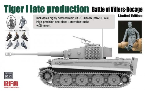 Ryefield model RM5101 1:35 ”Tiger I late production (Battle of Villers-Bocage) w/Zimmerit
