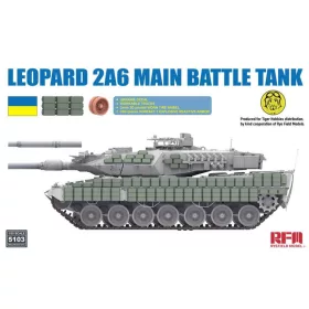   Ryefield model RM5103 1:35 Leopard 2A6 Main Battle Tank with Ukraine decal/ Kontakt-1ERA/workable tracks