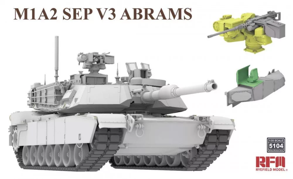 RYEFIELD MODEL RM-5104 1/35 M1A2 SEP V3 Abrams Tank – Plastic Model Kit