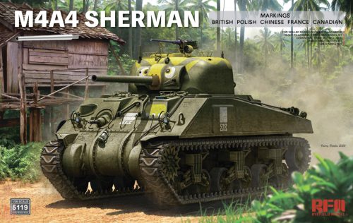 Ryefield model 5119 1:35 M4A4 Sherman with workabel tracks & Metal Barrel