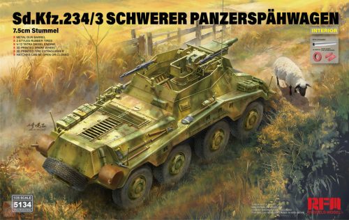 Ryefield model 5134 1:35 Sd.Kfz.234/3 SCHWERER PANZERSPÄHWAGEN 7.5cm Stummel